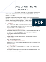 Guidance of Writing An Abstract