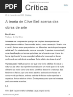A Teoria de Clive Bell Acerca Das Obras de Arte
