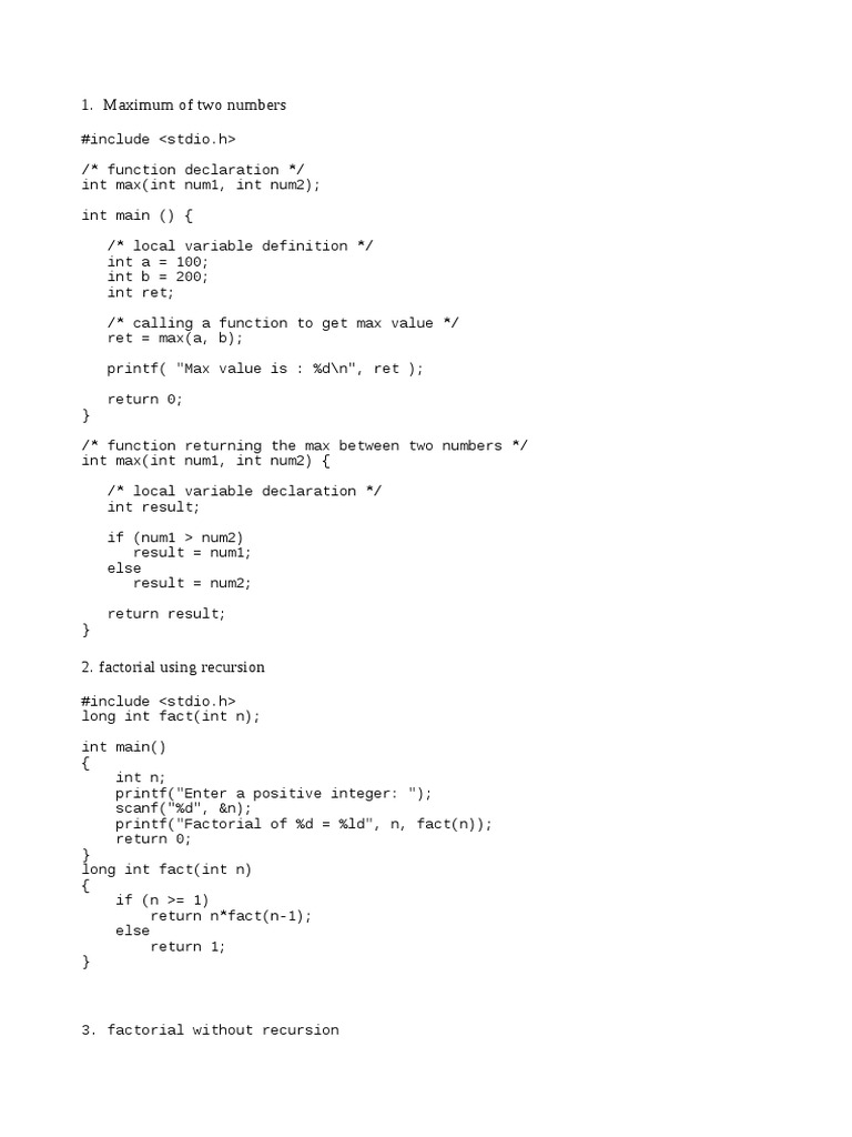 C Program Functions | PDF