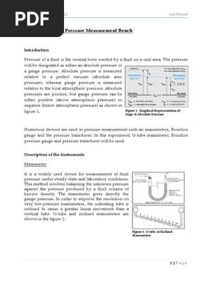 Pressure Measurement Bench Pdf Pressure Measurement Pressure