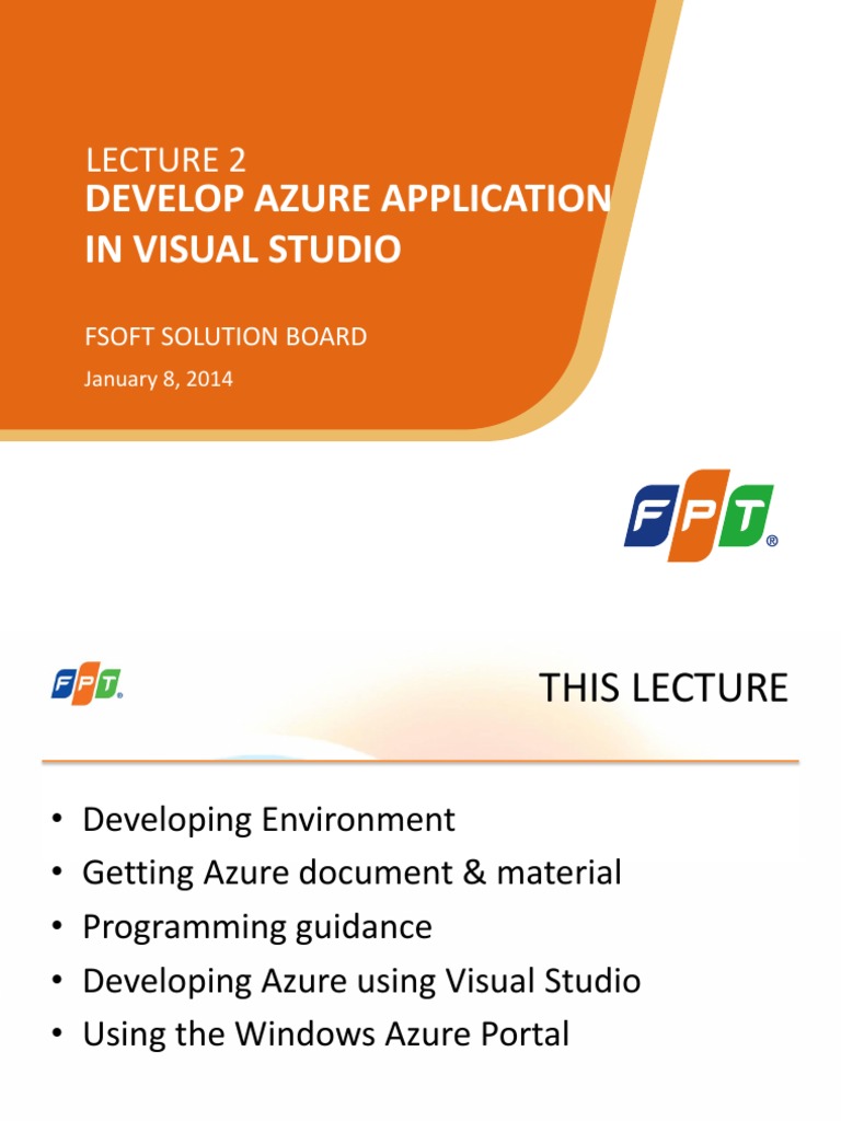 Lecture 2.2 Develop An Azure Program in Visual Studio 22sl | PDF ...