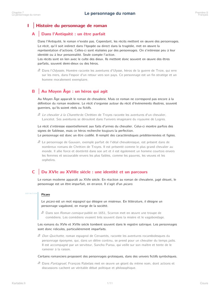 Qu Est Ce Qu Un Personnage Romanesque Le Personnage Du Roman PDF | PDF | Chrétien De Troyes | Émile Zola