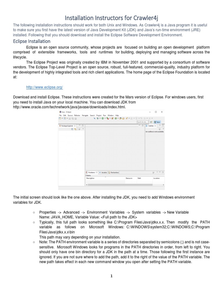 Crawler4j Installation Guide | PDF | Eclipse (Software) | Java ...