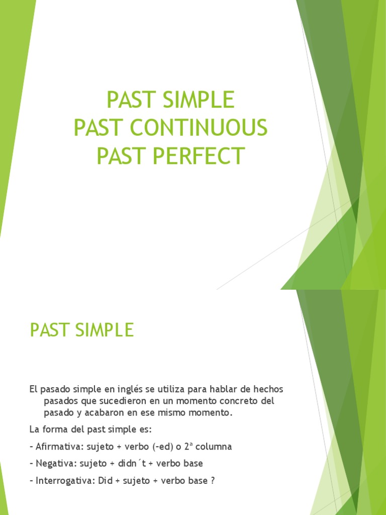 Pasado Simple Pasado Continuo y Pasado Perfecto | PDF