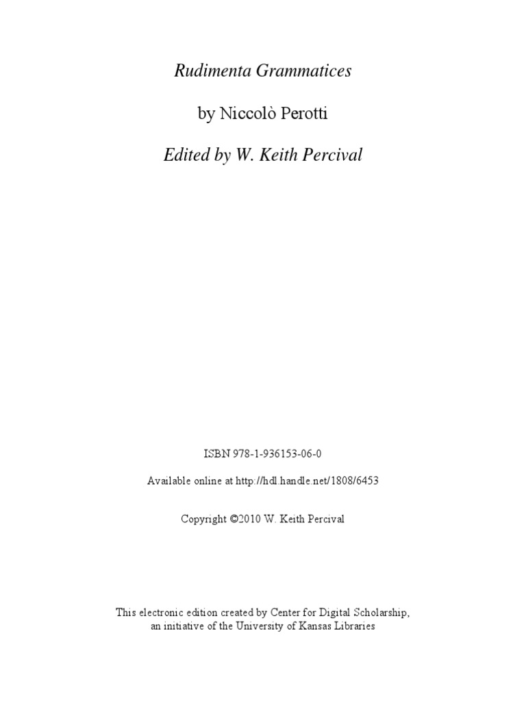 Rudimenta Grammatices | PDF | Stress (Linguistics) | Latin