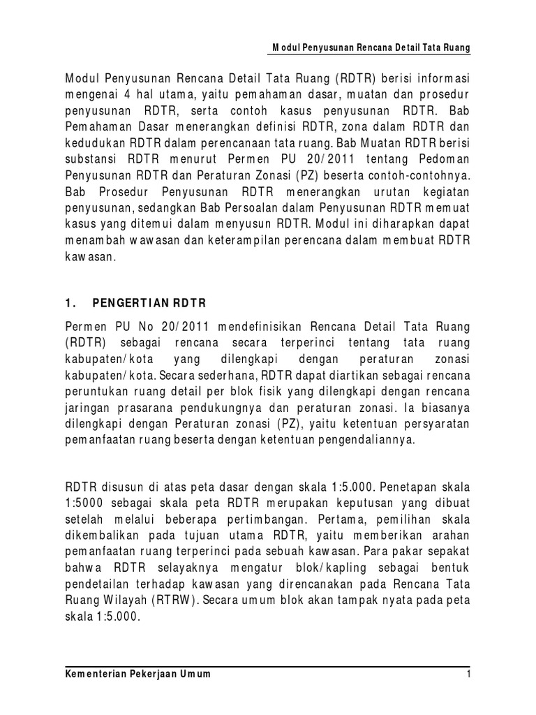 Panduan Penyusunan Rencana Detail Tata Ruang | PDF