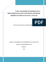 MODELACIÓN DEL TRANSPORTE DE SEDIMENTOS EN RÍOS. EJEMPLOS DE APLICACIÓN POR EL MÉTODO DE DIFERENCIAS FINITAS EN EXCEL Y MATLAB.pdf