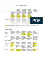 Ideal Schedule Week 2