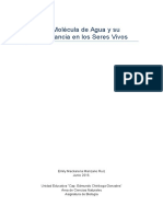 La Molécula de Agua Y Su Importancia en Los Seres Vivos. Ensayo de Biología