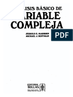 Análisis Básico de Variable Compleja - Jerrold E. Marsden & Michael J. Hoffman - 1ed PDF