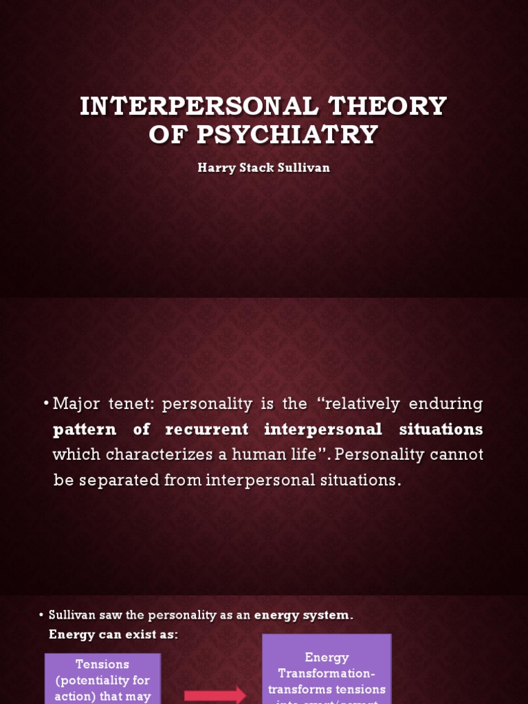 Sullivan Interpersonal Theory Of Psychiatry