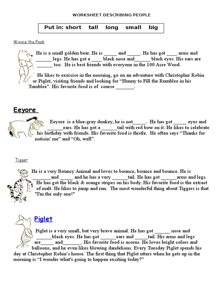 Winnie The Pooh Characters | PDF | Kingdom Hearts Characters | Disney ...