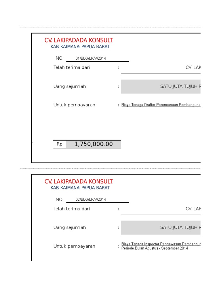 contoh invoice konsultan