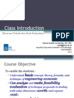 Class Introduction: Ekonomi Teknik Dan Studi Kelayakan