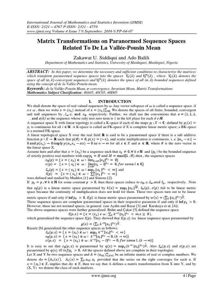 Matrix Transformations On Paranormed Sequence Spaces Related To de La ...