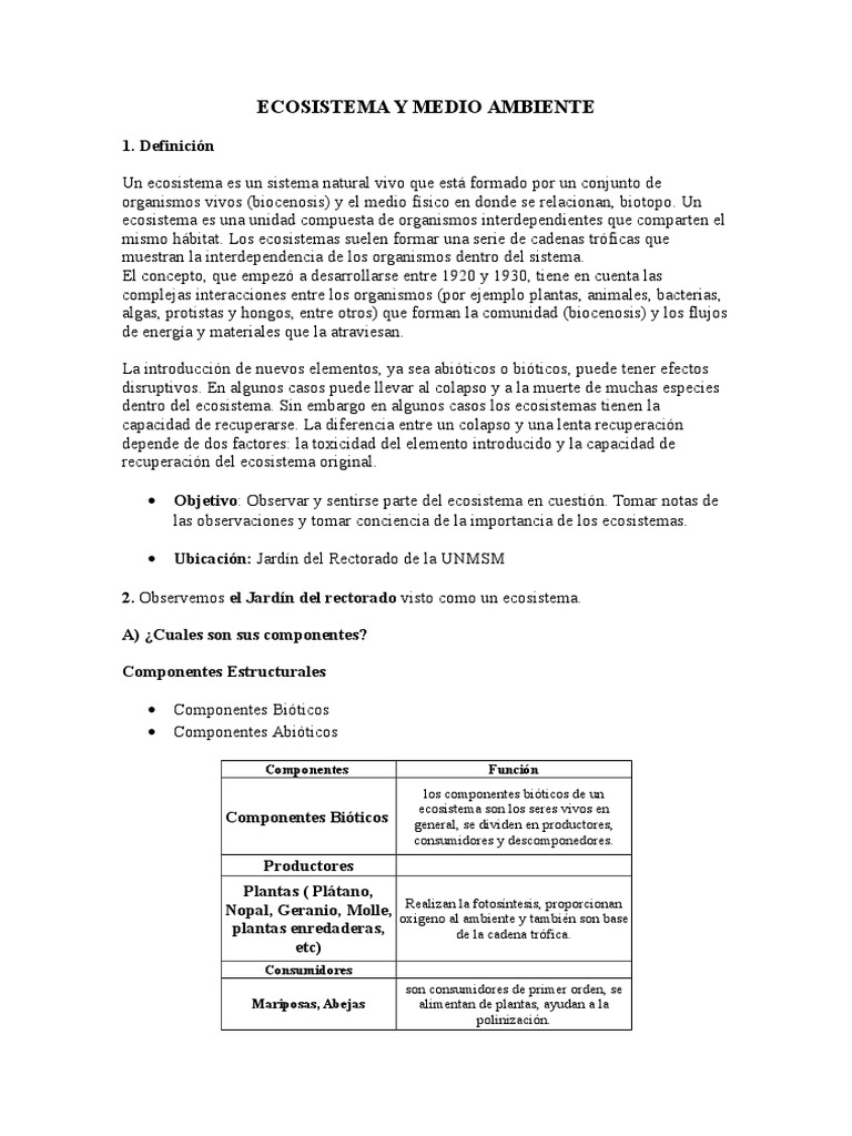 Ecologia 1ra Practica Ecosistema | PDF | Ecosistema | Ecología