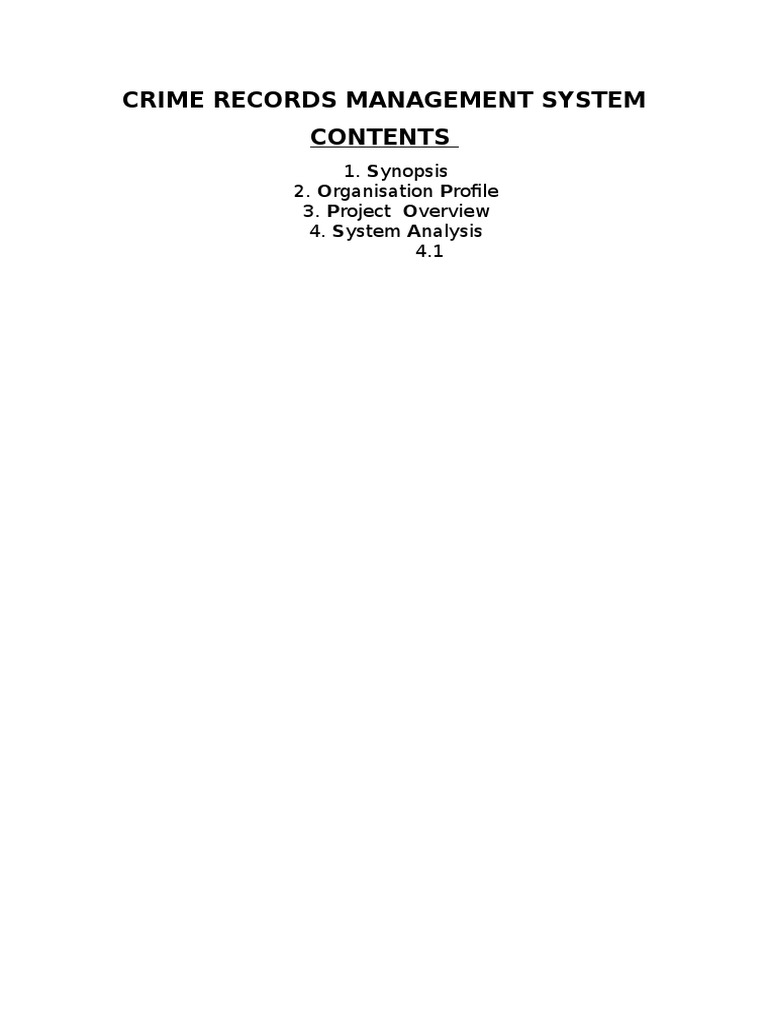 Crime Records Management System Overview | PDF | Technology & Engineering