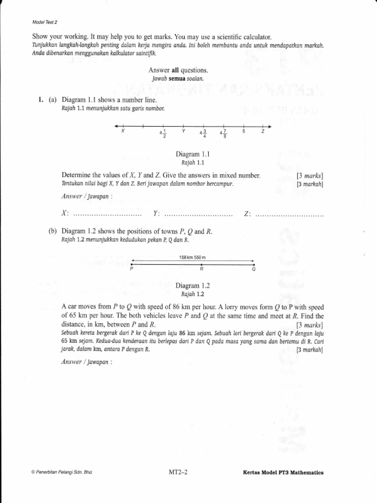 PT3 Mathematics Model Test 2 | PDF | Teaching Methods & Materials