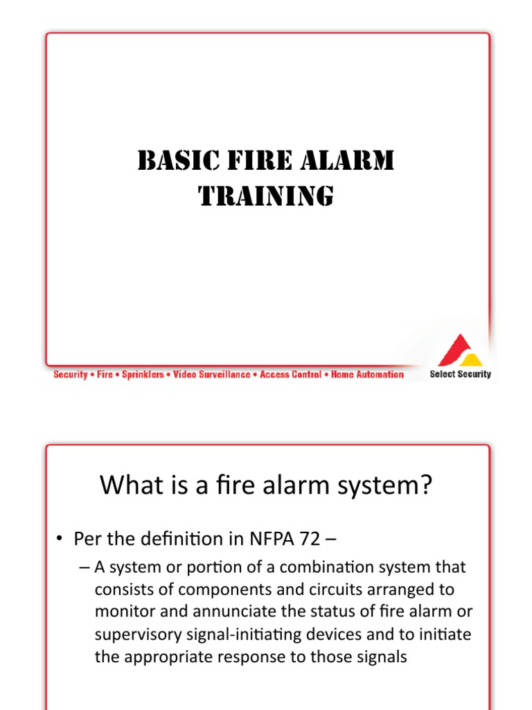 Basic_Fire_Alarm_Training.pdf Fire Sprinkler System Electrical