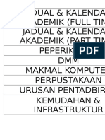Jadual & Kalendar Akademik (Full Time) Jadual & Kalendar Akademik (Part Time)