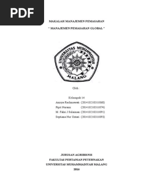 Manajemen Pemasaran Global