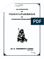 An Exposition of Vedantaparibhasa of Dharmarajadhwarindra