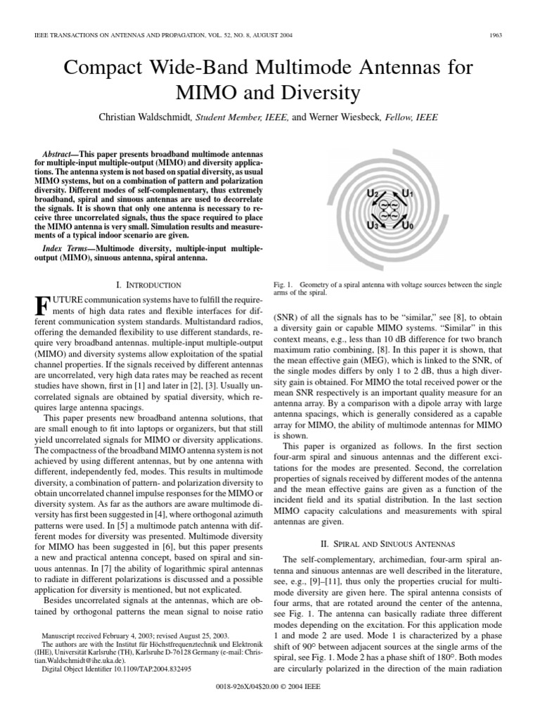 (IEEE Transactions On Antennas and Propagation. Vol. 52. No. 8. Pp