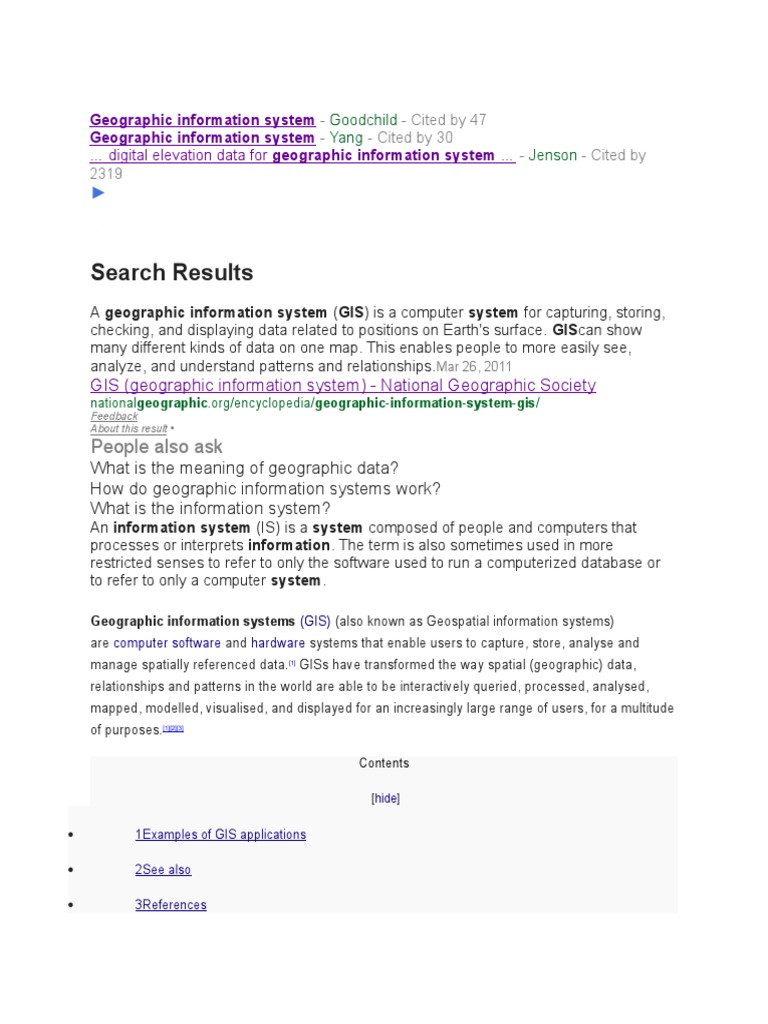 Geographic Information System Pdf Geographic Information System