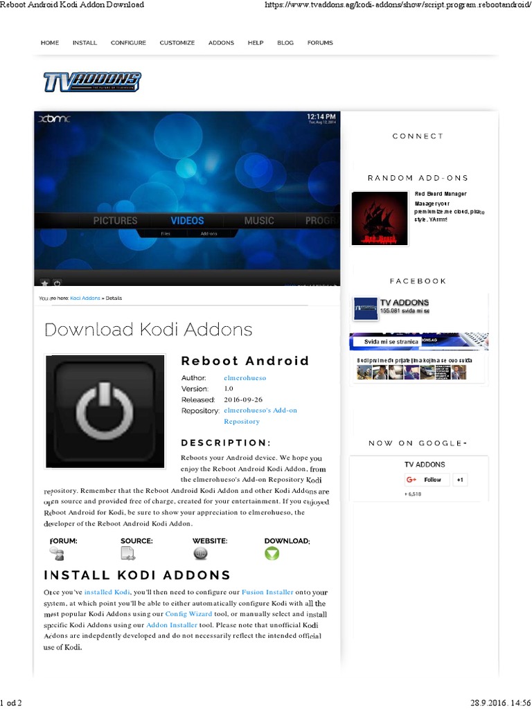 Reboot Android Kodi Addon Guide | PDF | Embedded Linux Distributions ...