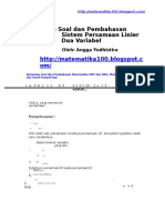 Kumpulan Soal Dan Pembahasan Sistem Persamaan Linier Dua Variabel Libre (1). 