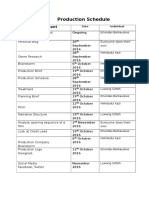 Production Schedule