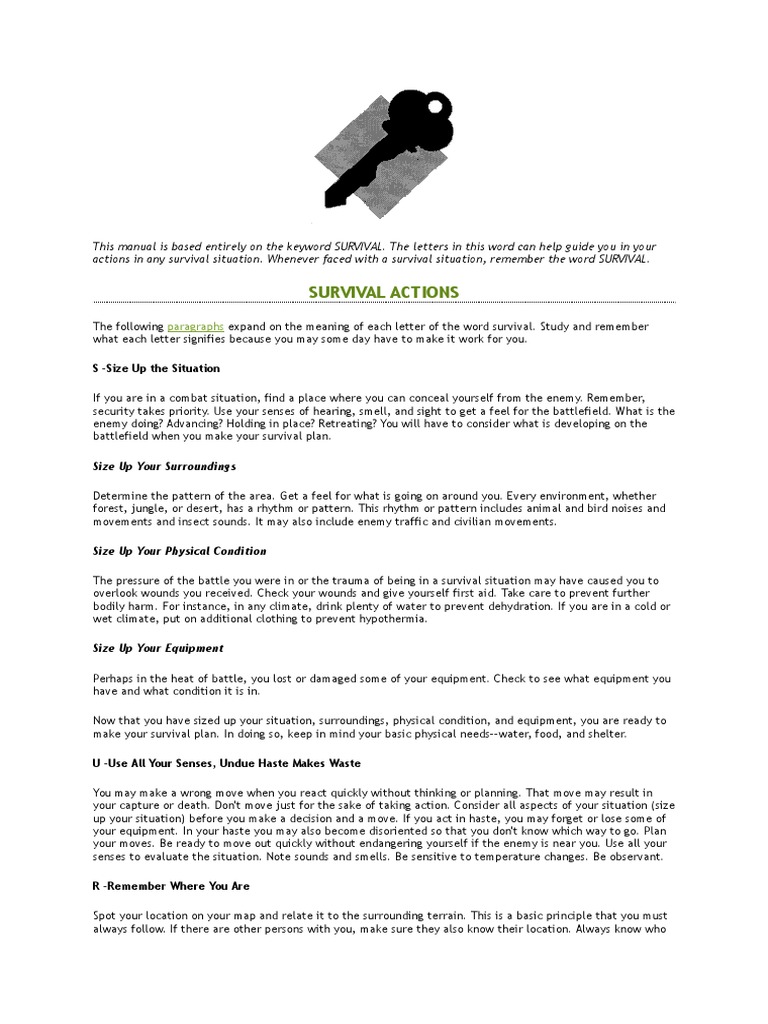 Survival Strategies for Combat Situations | PDF