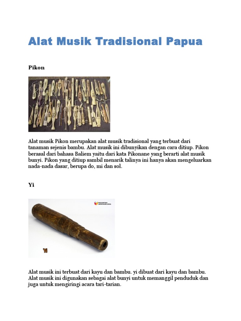 Alat Musik Tradisional Papua | PDF