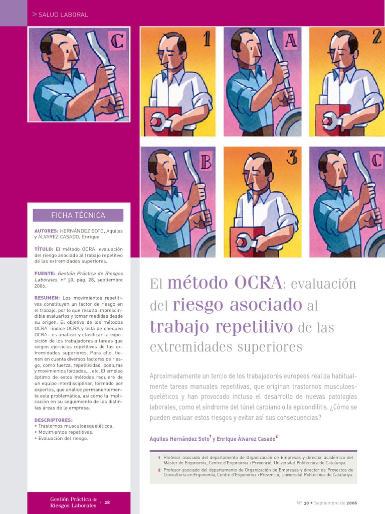 El método OCRA. .pdf | PDF | Bienestar | Medicina