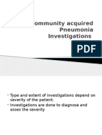 Investigations For Pneumonia