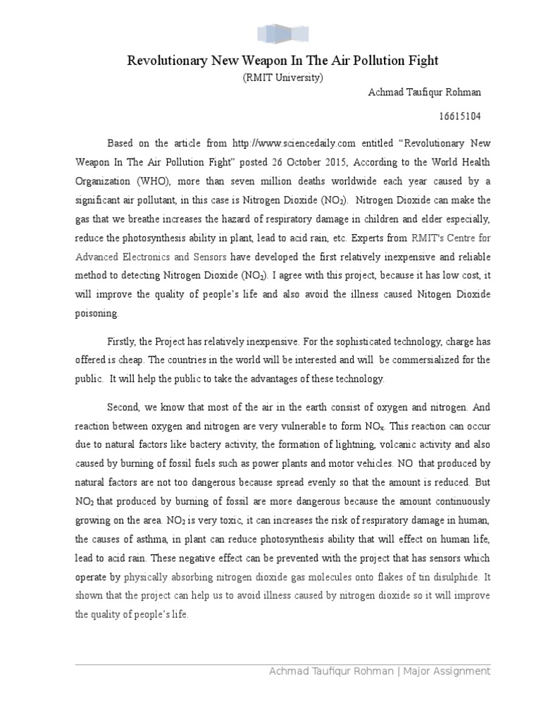 Nitrogen oxides essay picture