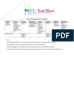 Piscina Plan Semanal de Trabajo