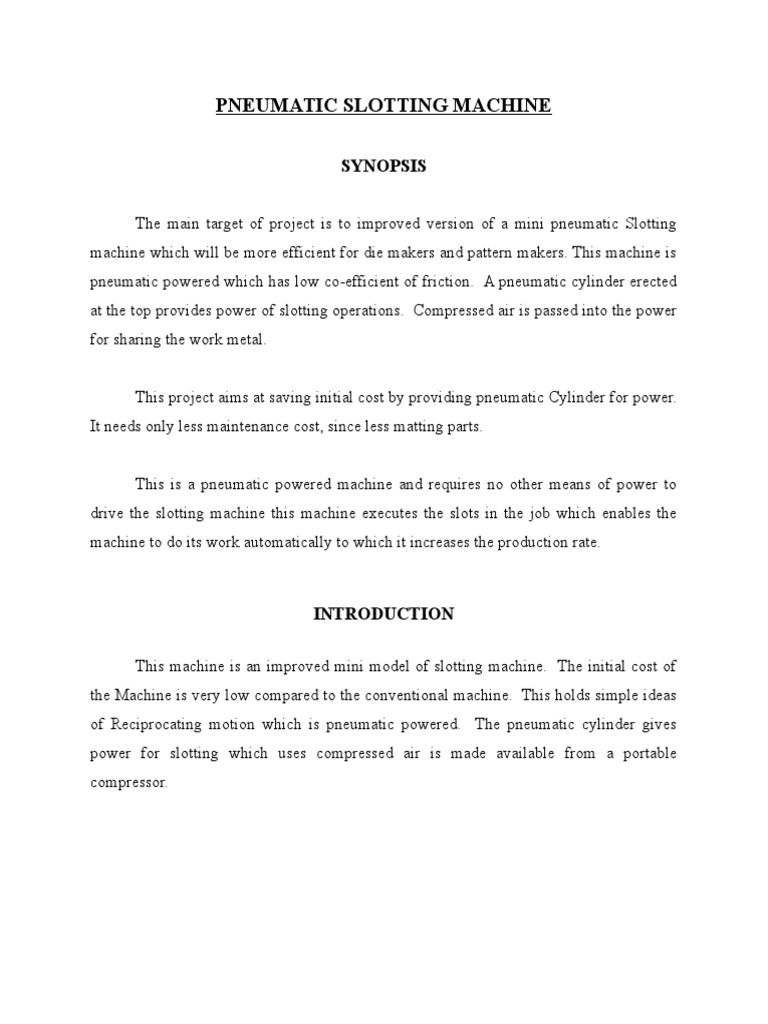 Pneumatic Slotting Machine PDF Machines Pneumatics