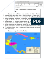Prova Geografia Adaptada - 3 Bimestre - America Central