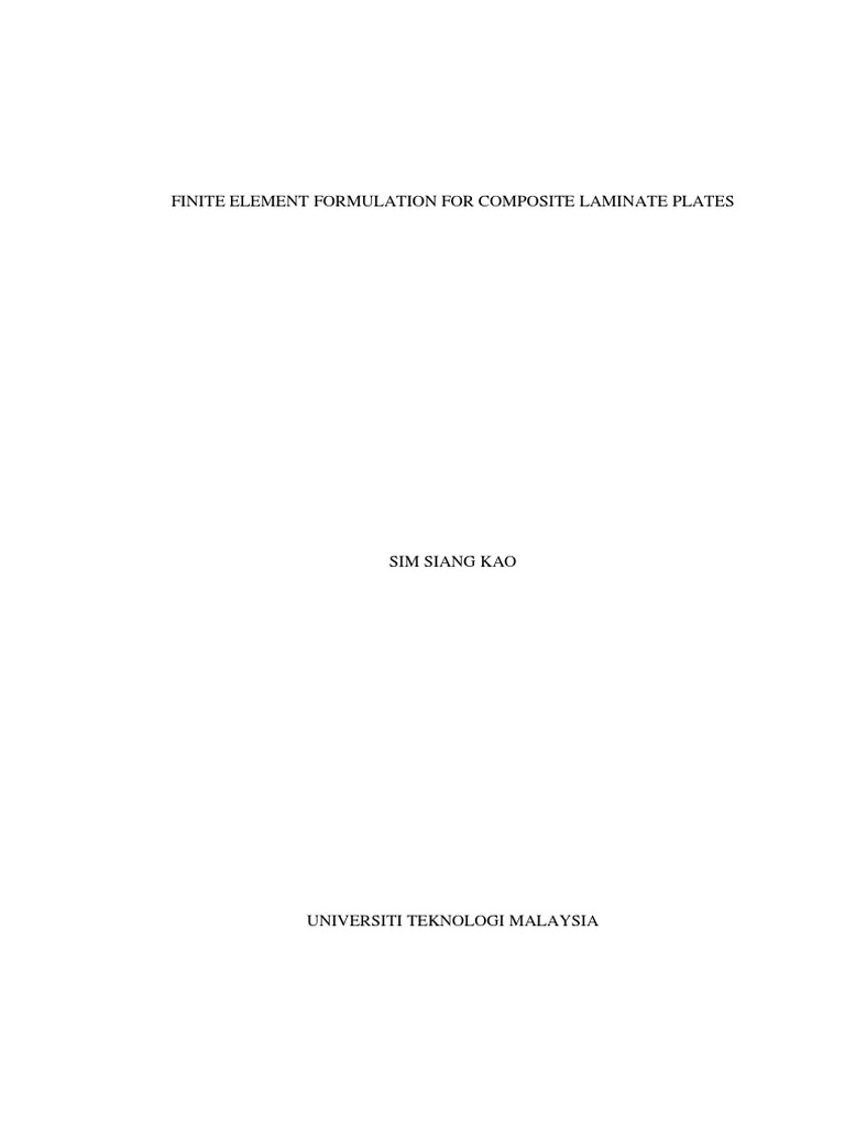 Finite Element Analysis of Composite Laminates | PDF | Composite ...