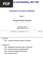 Introduction To Simulation & Modelling: Week 1