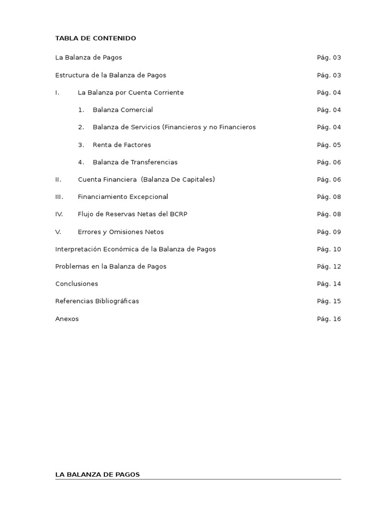 Estructura de La Balanza de Pagos | PDF | Balance de pagos | Cuenta capital