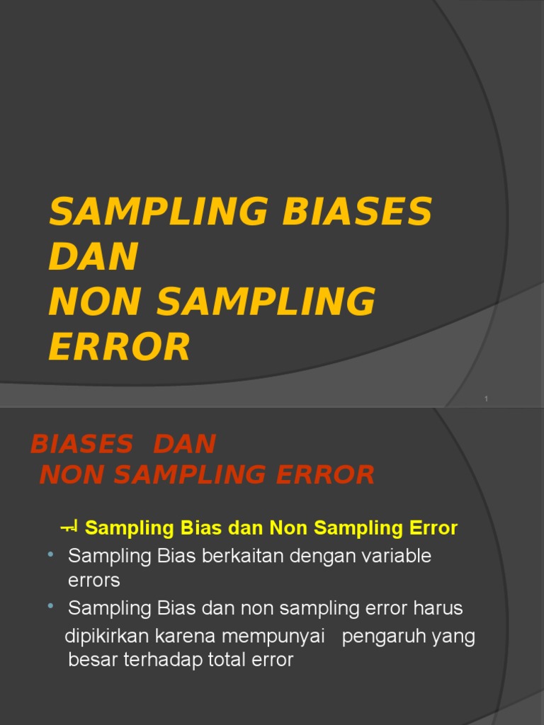 Bias Sampling dan Non Sampling Error | PDF | Karier & Perkembangan | Bisnis
