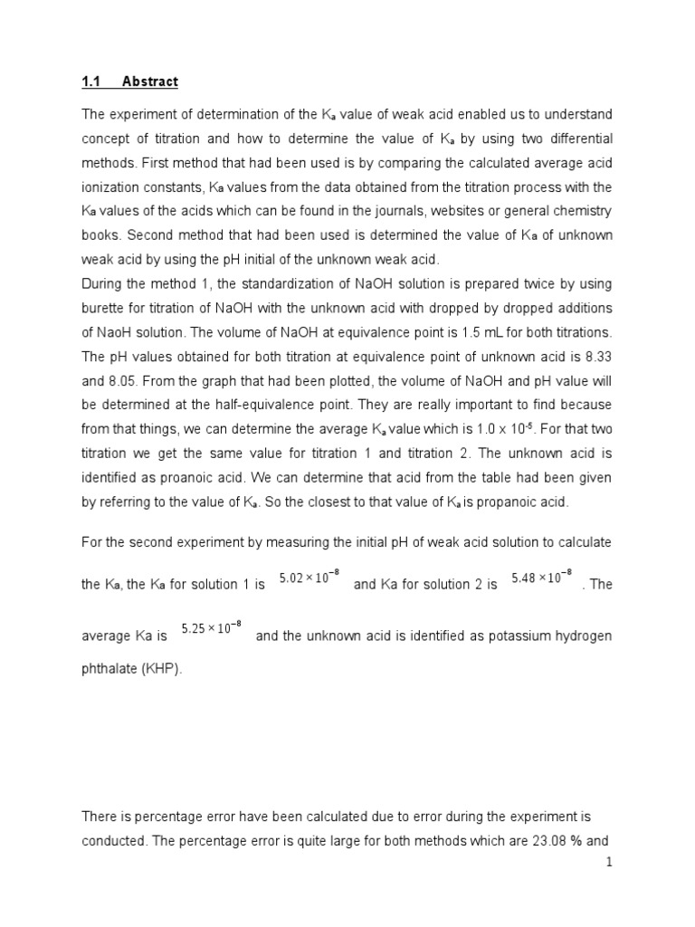 Titration Lab Report Titration Ph Free 30 Day Trial Scribd