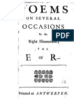 Poems On Several Occasions, by The Right Honorable, The E. of R