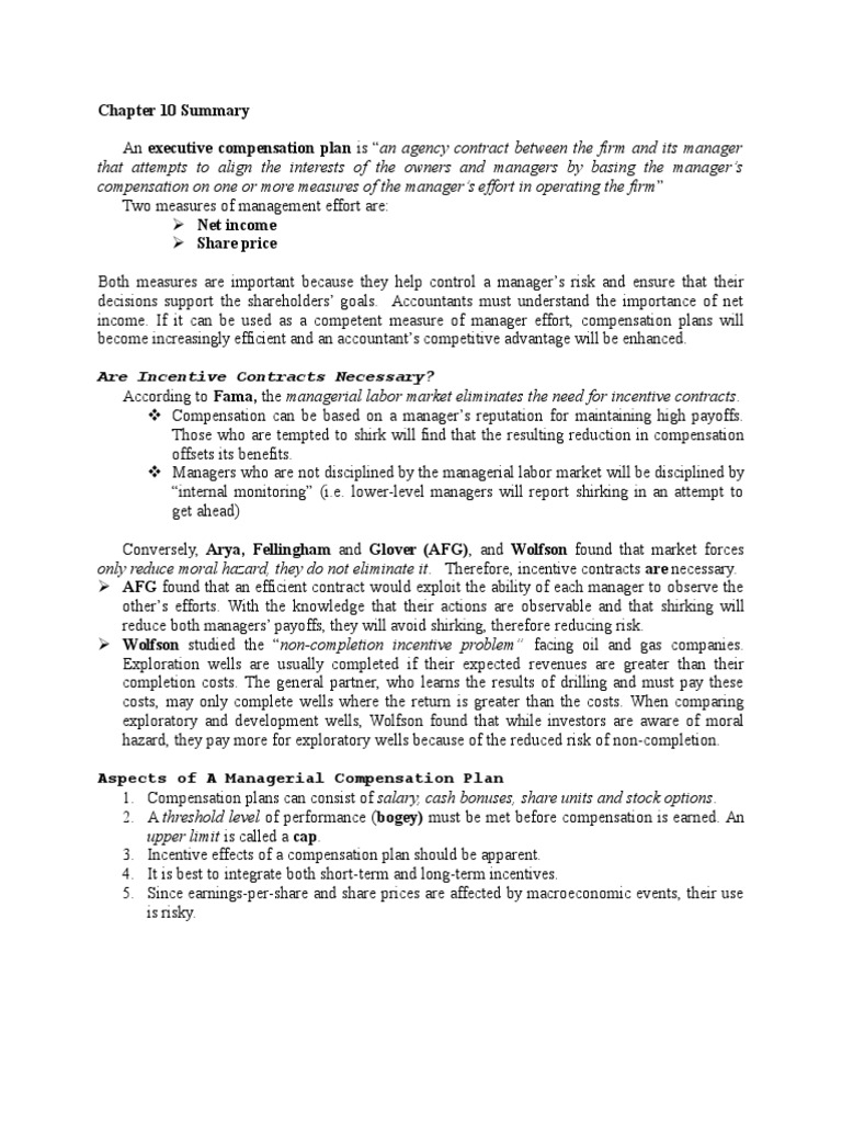 Accounting Theory - Chapter 10 Summary/Notes | PDF | Option (Finance ...