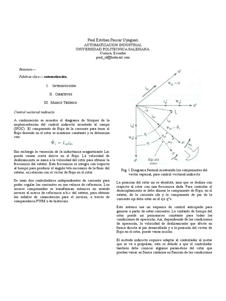 Control Vectorial Indirecto y Directo | PDF | Vector Euclidiano ...
