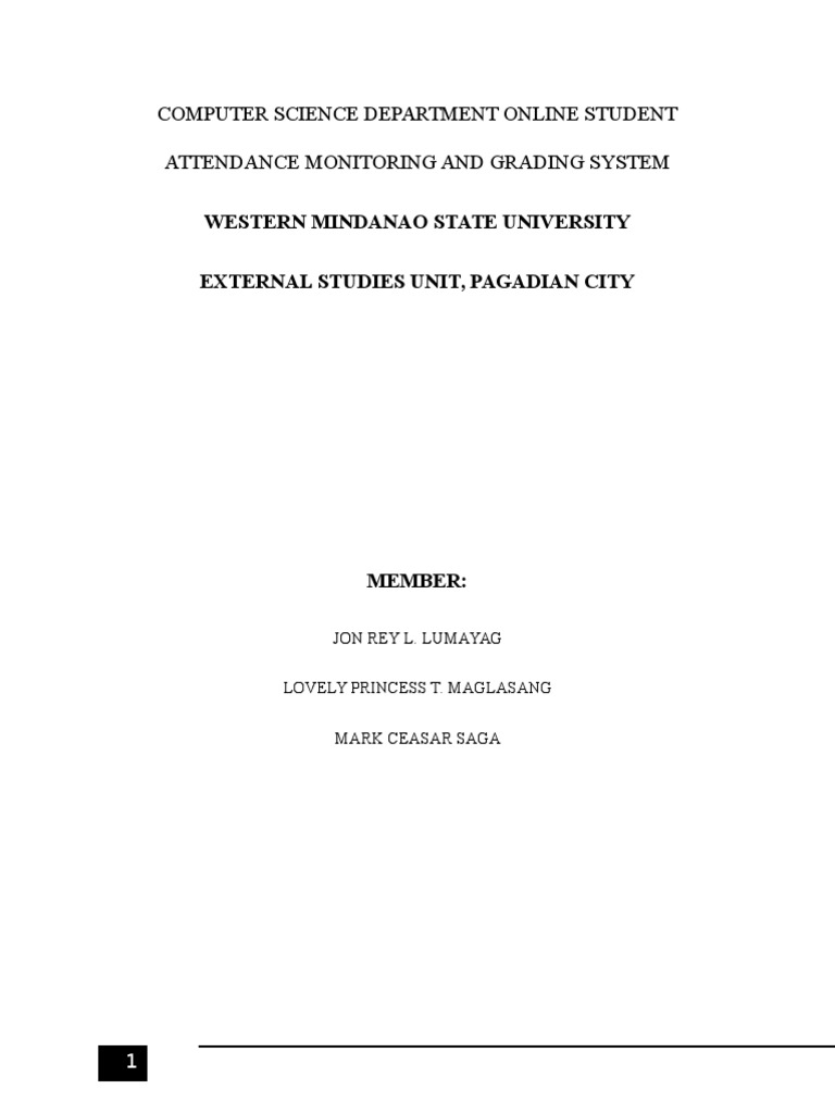 Student Attendance Monitoring And Grading System Pdf Teachers
