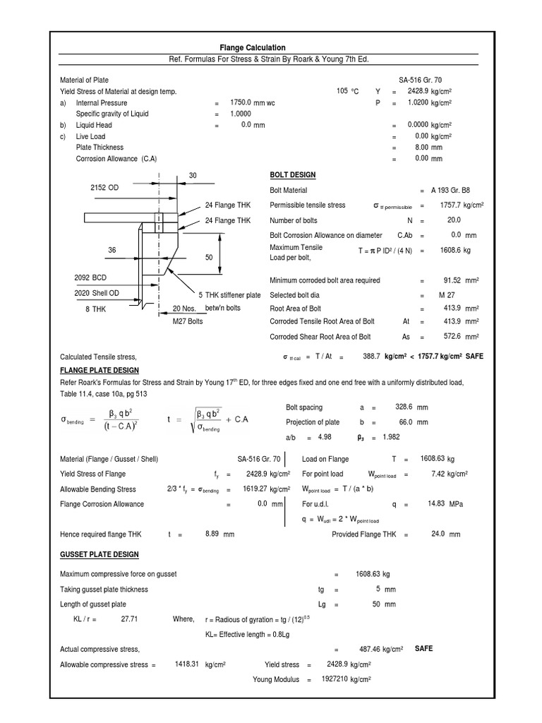 Plate Thickness and Bolt Design Guide | PDF | Technology & Engineering