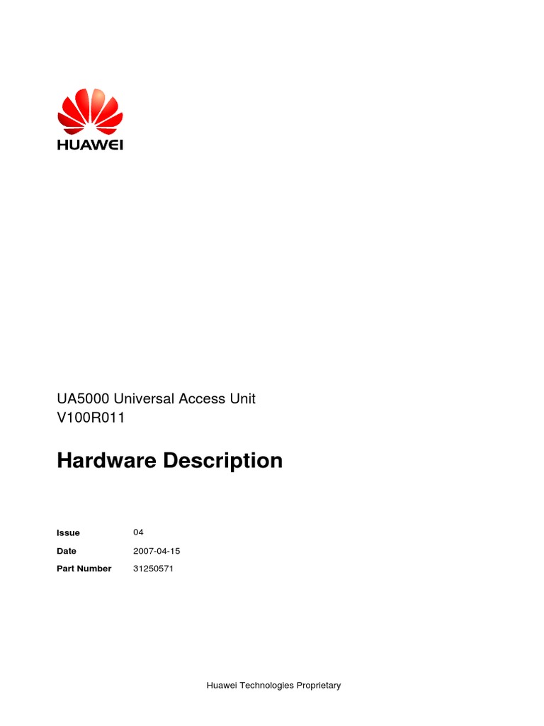 Hardware Description: UA5000 Universal Access Unit V100R011 | PDF